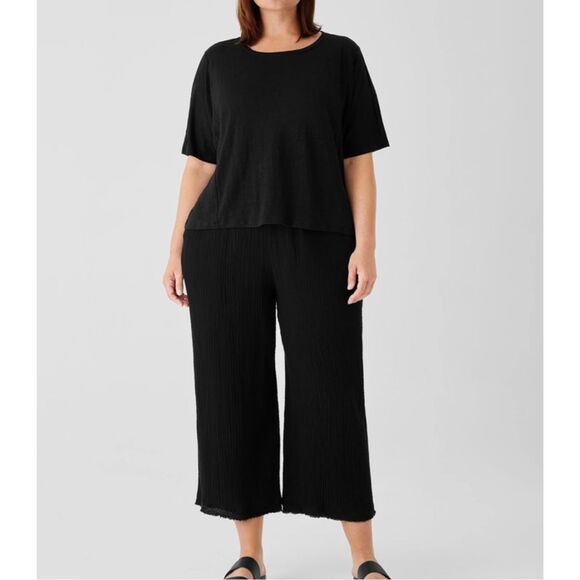 Eileen Fisher $128 Organic Linen Jersey Dolman Sleeve Round Neck t-shirt 3X - Picture 2 of 10